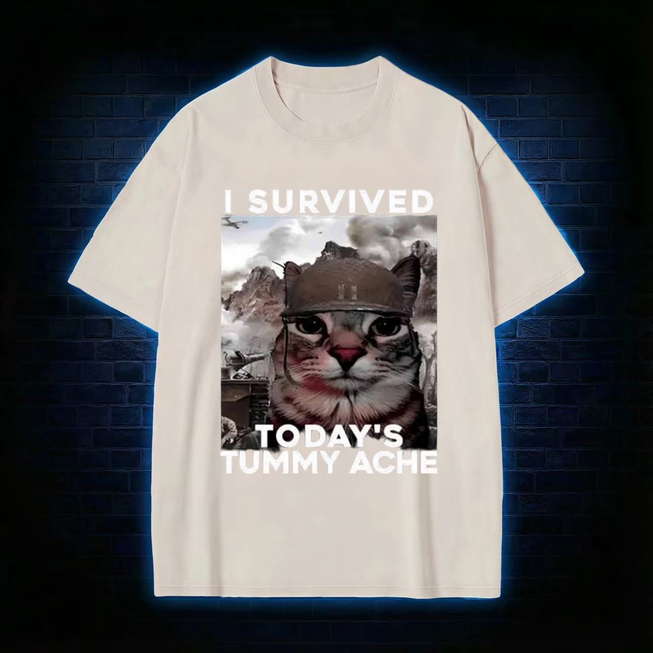 I Survived Today's Tummy Ache Washed T-shirt