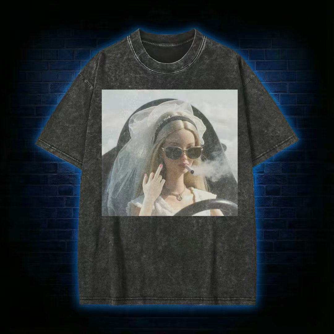 Sarcastic Doll Face Washed T-shirt