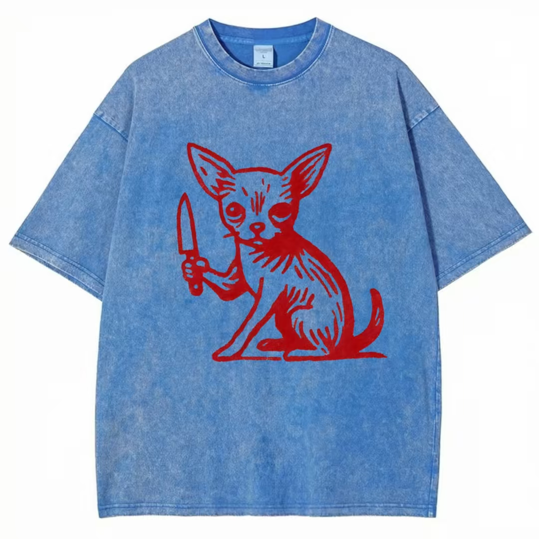 Funny Chihuahua  Killer Washed T-shirt