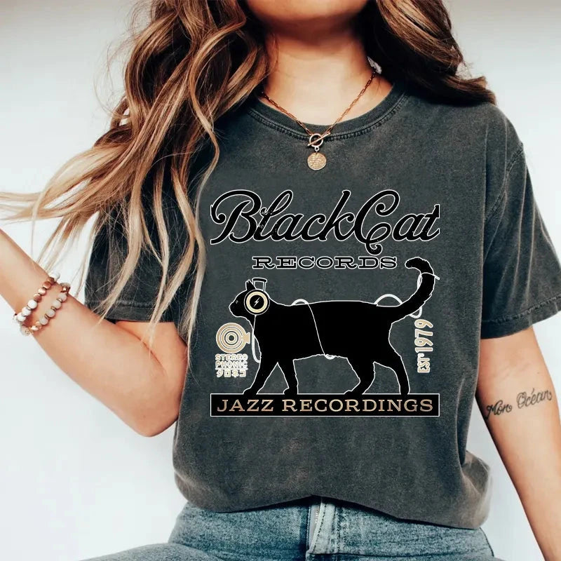 Black Cat Japan Washed T-Shirt