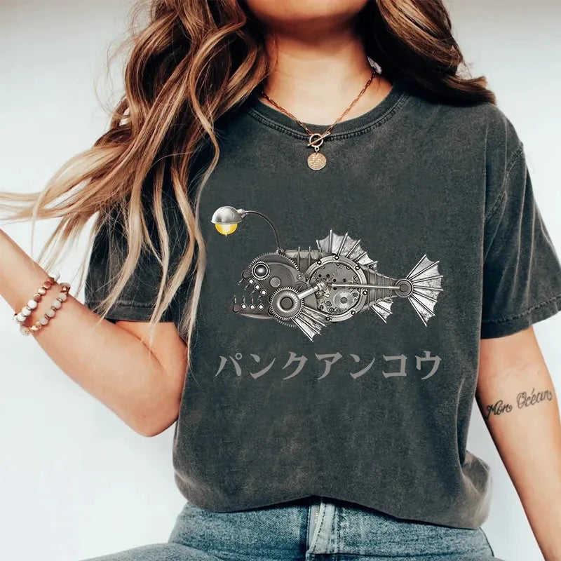  Anglerfish Japanese Washed T-Shirt