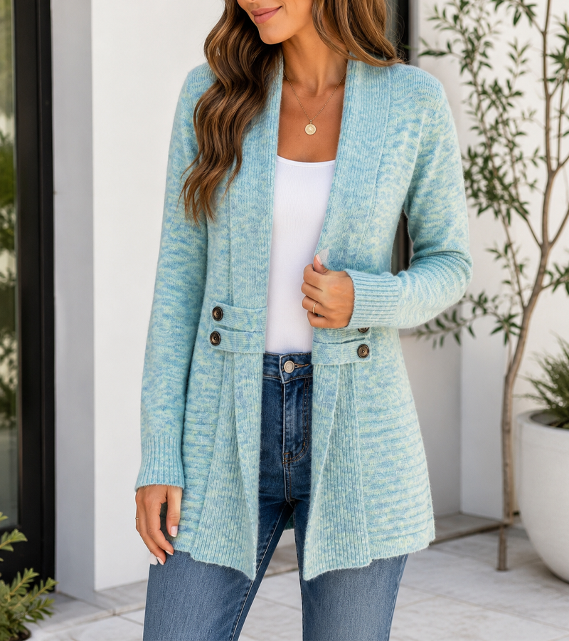 🔥49%OFF-Women's Button-Detail Longline Knit Cardigan