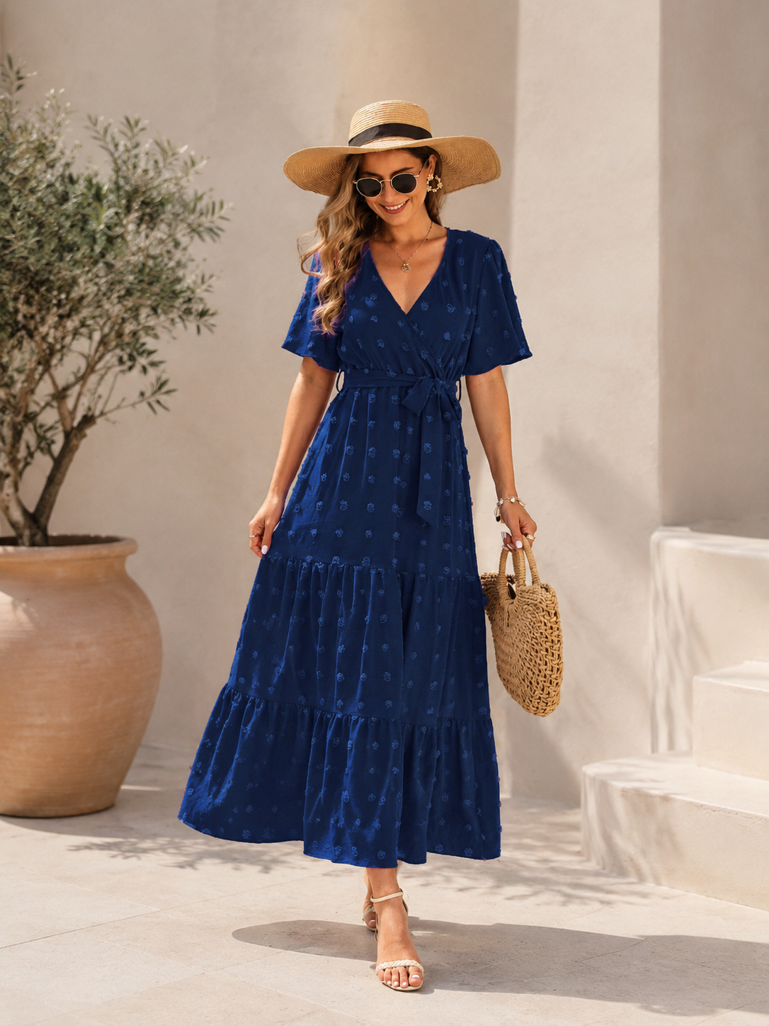 Flowy Tiered Ruffle Dress – Feminine Vacation Maxi Dress
