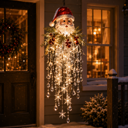 Santa Spark 🎅✨ Crystal Cascade Christmas hanging light