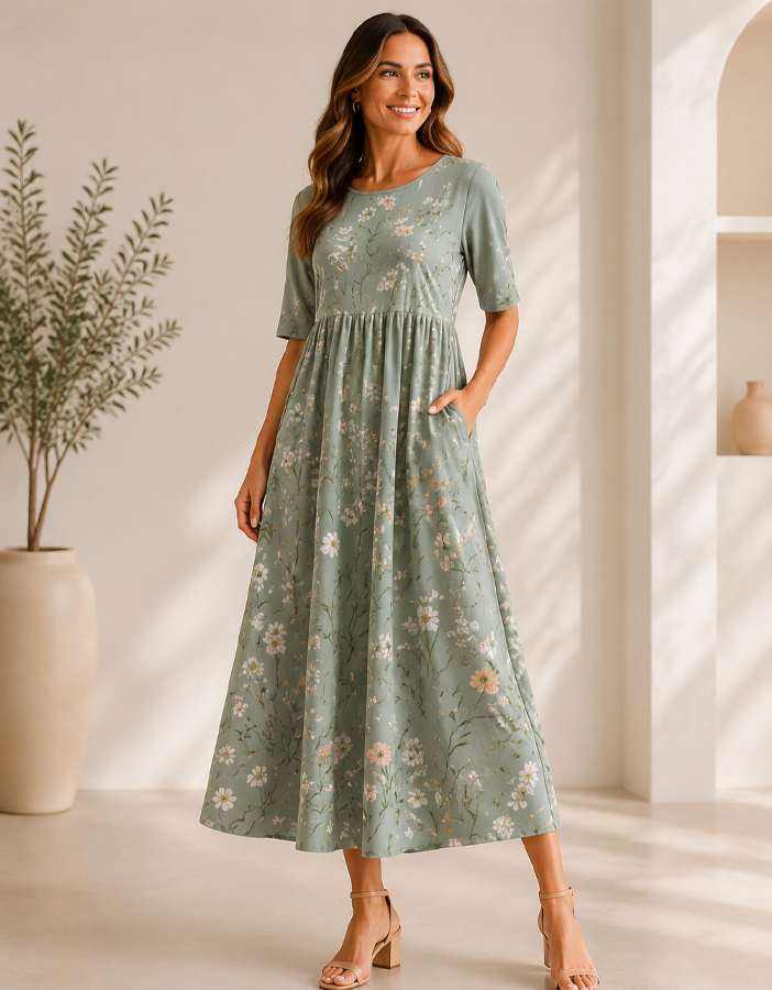 Haren | Women's Mid-Length Dress for Spring & Summer