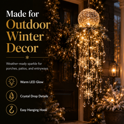 Crystal Cascade Christmas Light – holiday hanging LED porch décor