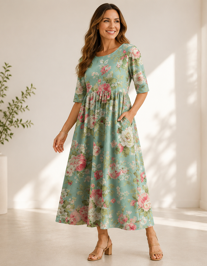 Haren | Women's Mid-Length Dress for Spring & Summer