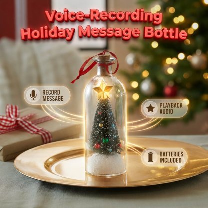 🔥HOT SALE🔥Voice-Recording Christmas Tree Message Bottle – A Festive Ornament