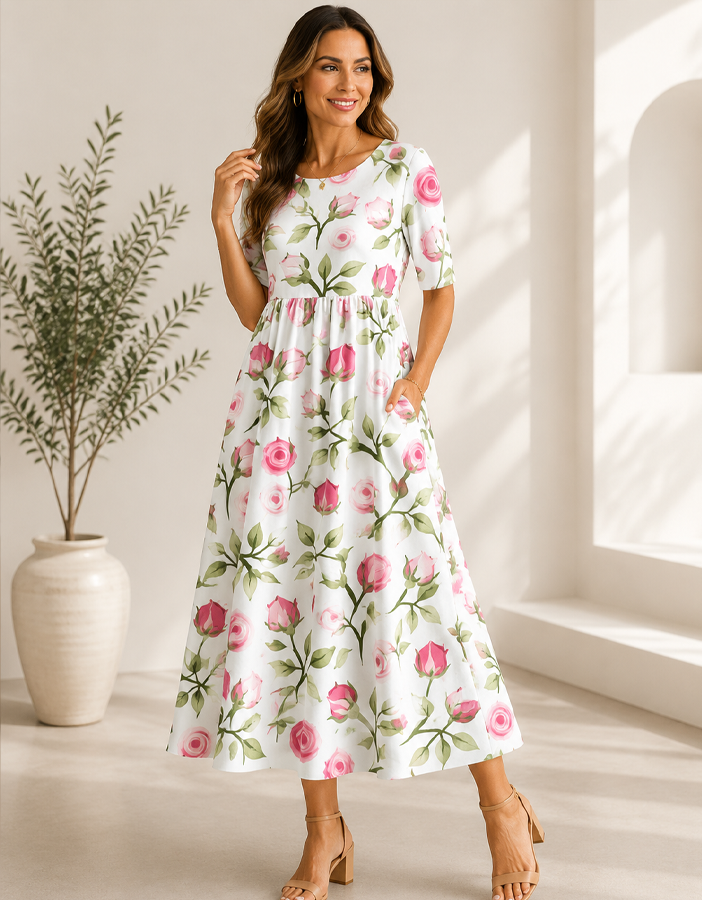 Haren | Women's Mid-Length Dress for Spring & Summer