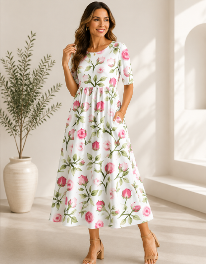 Haren | Women's Mid-Length Dress for Spring & Summer