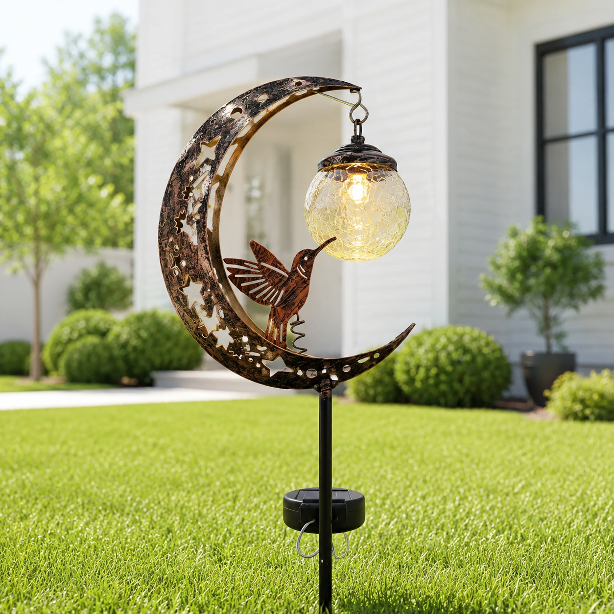 🌙✨Hummingbird Moon Solar Garden Stake Light💋