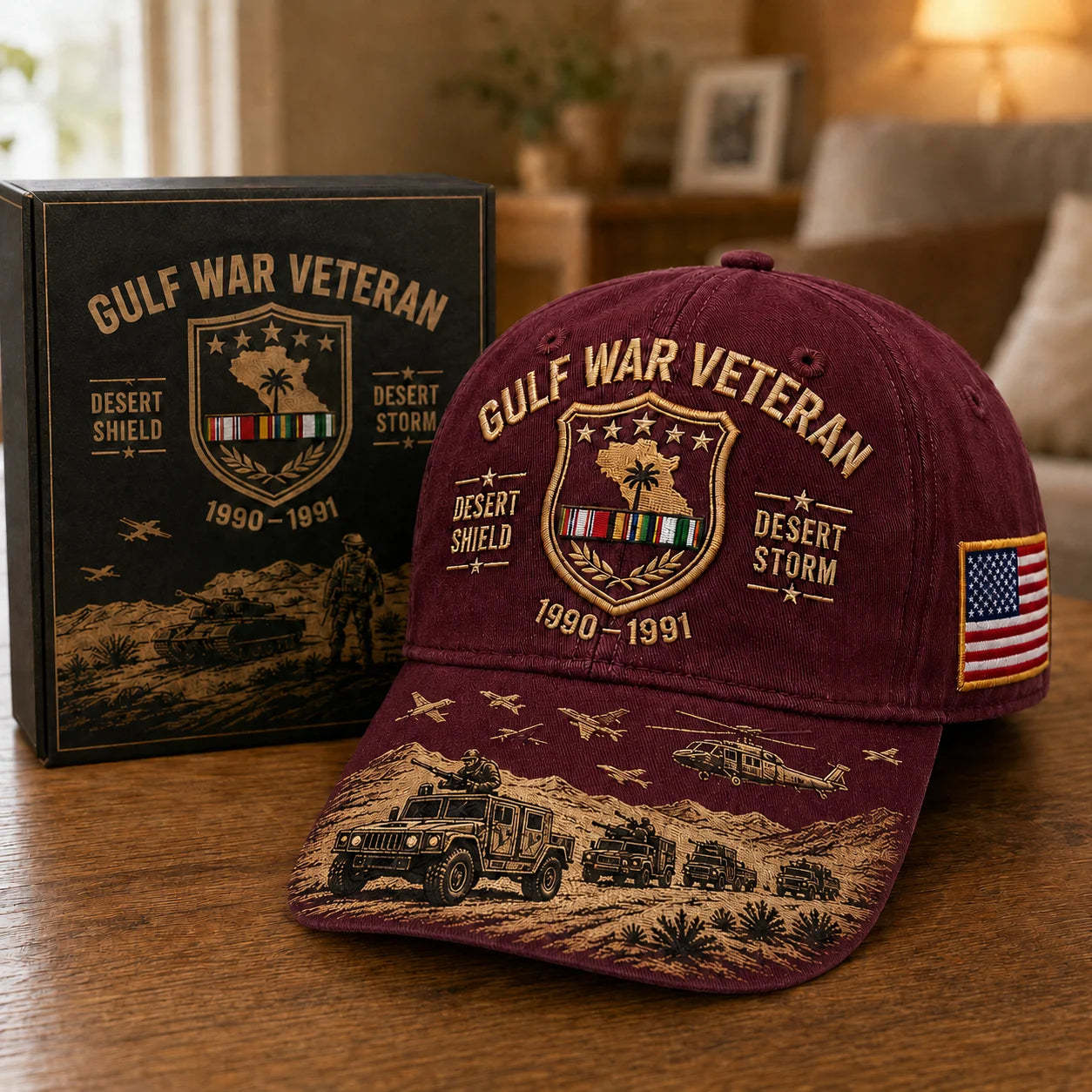 🏆Last Day Promo: 49% OFF! 🏜️ Desert Storm Veteran Commemorative Cap – Gulf War Desert Shield Veteran Hat