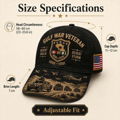 🏆Last Day Promo: 49% OFF! 🏜️ Desert Storm Veteran Commemorative Cap – Gulf War Desert Shield Veteran Hat