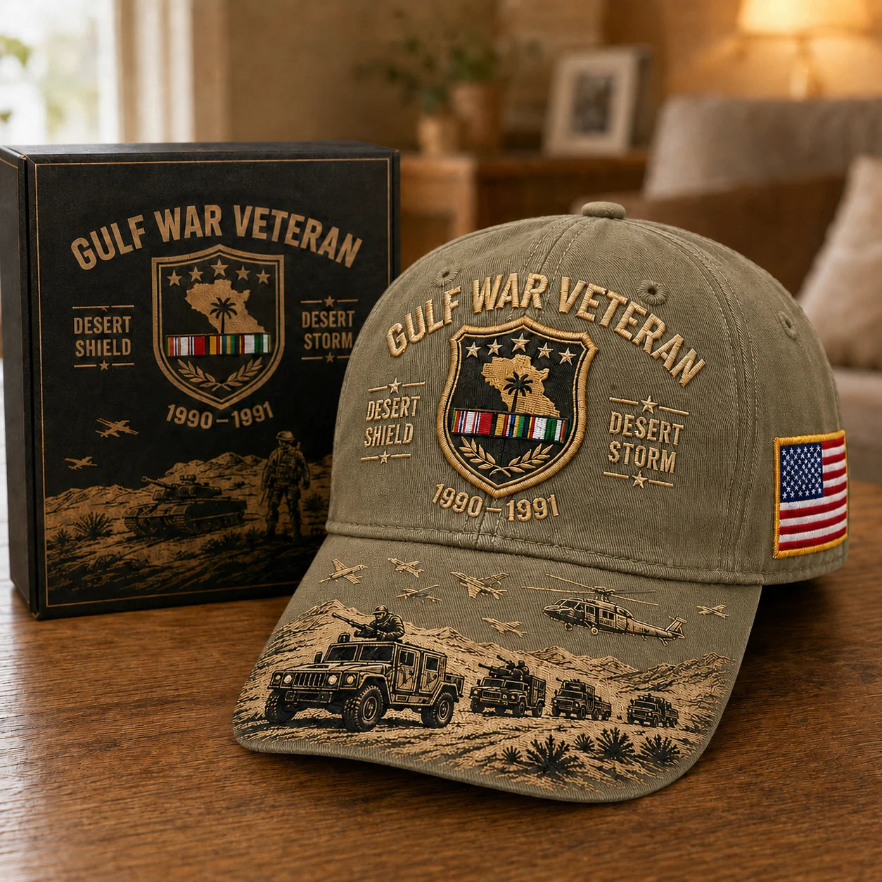 🏆Last Day Promo: 49% OFF! 🏜️ Desert Storm Veteran Commemorative Cap – Gulf War Desert Shield Veteran Hat