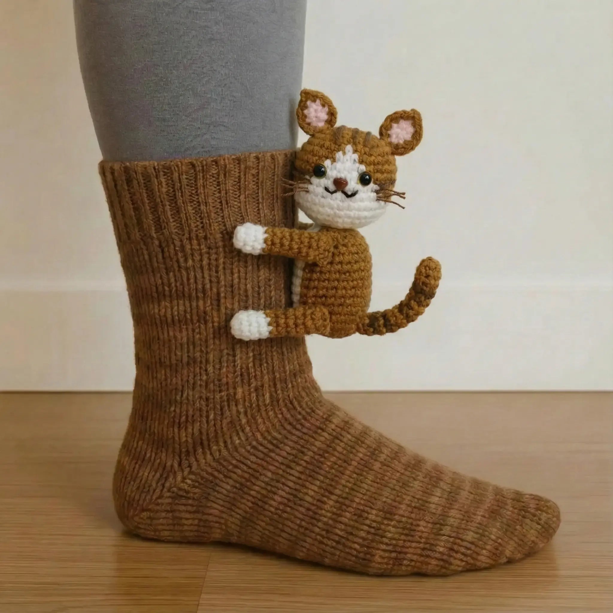 Animal Soft Cotton Socks (One Size Fits All) - Mini Cat