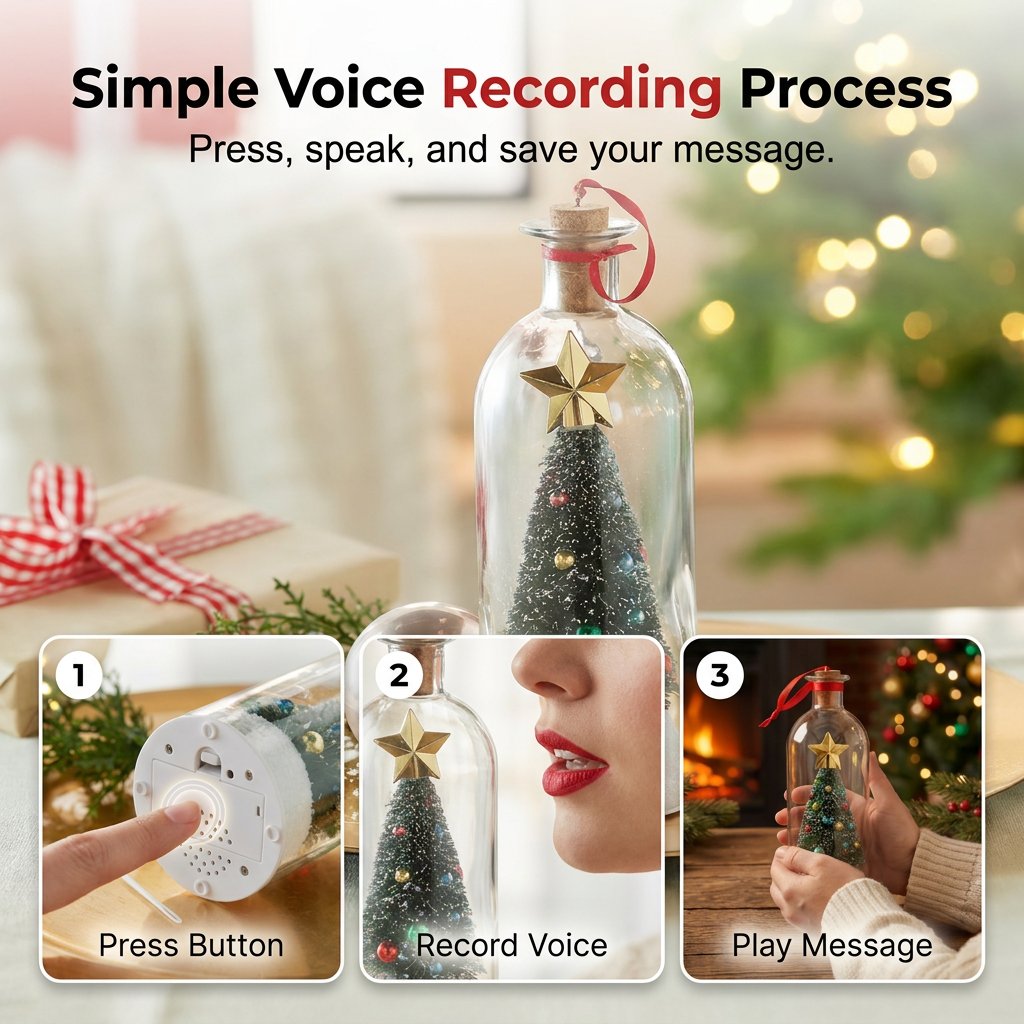 🔥HOT SALE🔥Voice-Recording Christmas Tree Message Bottle – A Festive Ornament