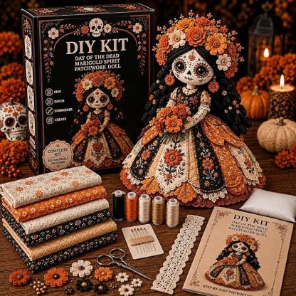 Day of the Dead patchwork doll DIY sewing kit