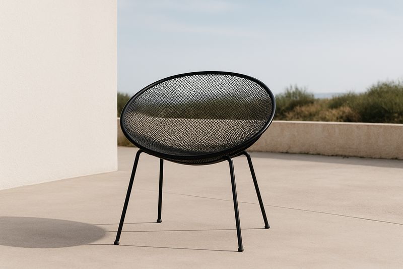 Sedia in Metallo Nero da Esterno