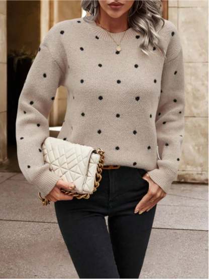 Hazel Blues® |  Polka Dot Long Sleeve Sweater