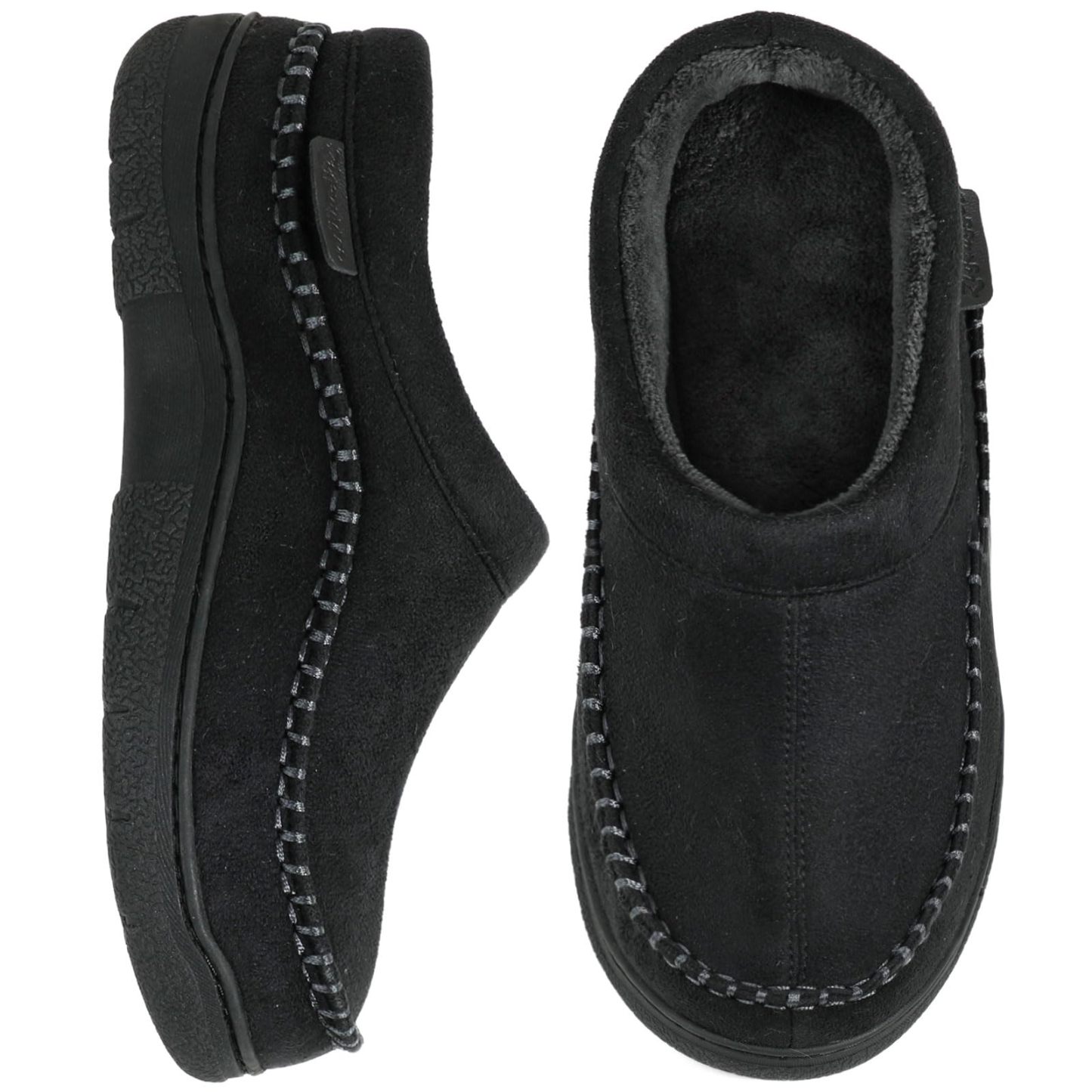 Men's Daily Non-Slip Warm Wide-Toe Plush Slippers