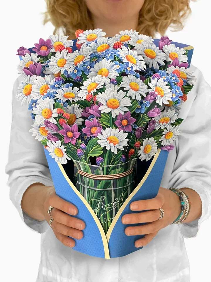 Eco-friendly pop-up flower bouquet greeting card