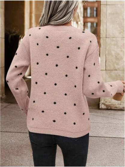 Hazel Blues® |  Polka Dot Long Sleeve Sweater