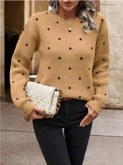 Hazel Blues® |  Polka Dot Long Sleeve Sweater