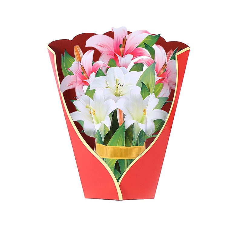 Eco-friendly pop-up flower bouquet greeting card