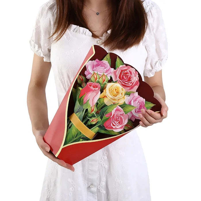 Eco-friendly pop-up flower bouquet greeting card