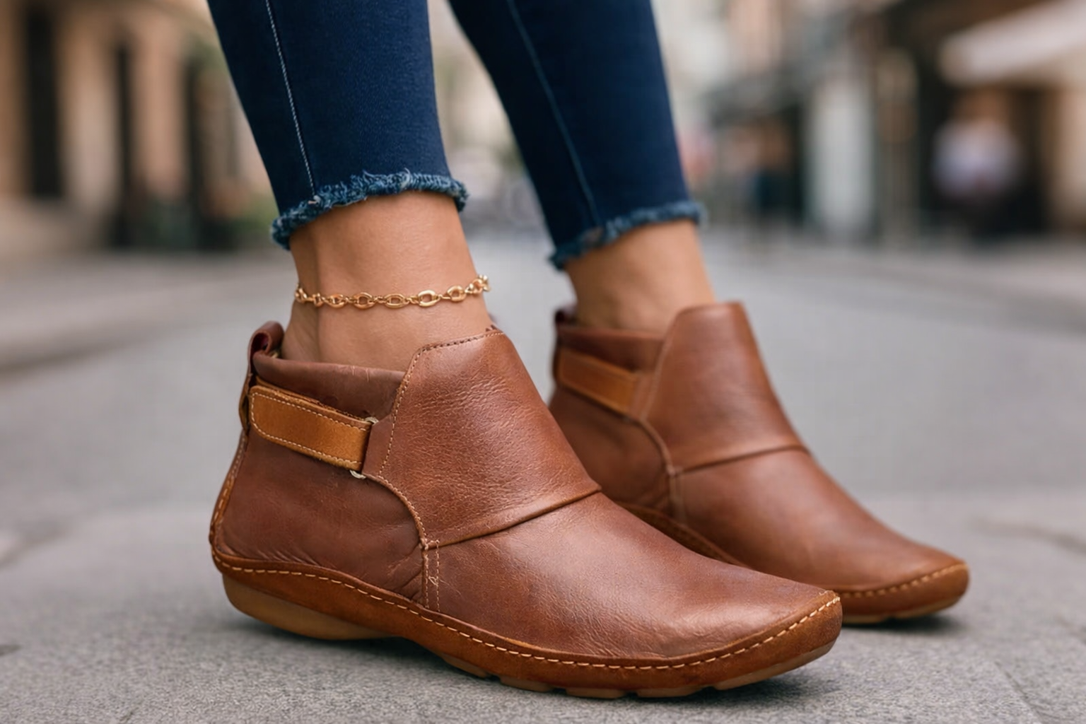 Slip-On Ankle Boots for Women – Bohemian Style & Everyday Comfort