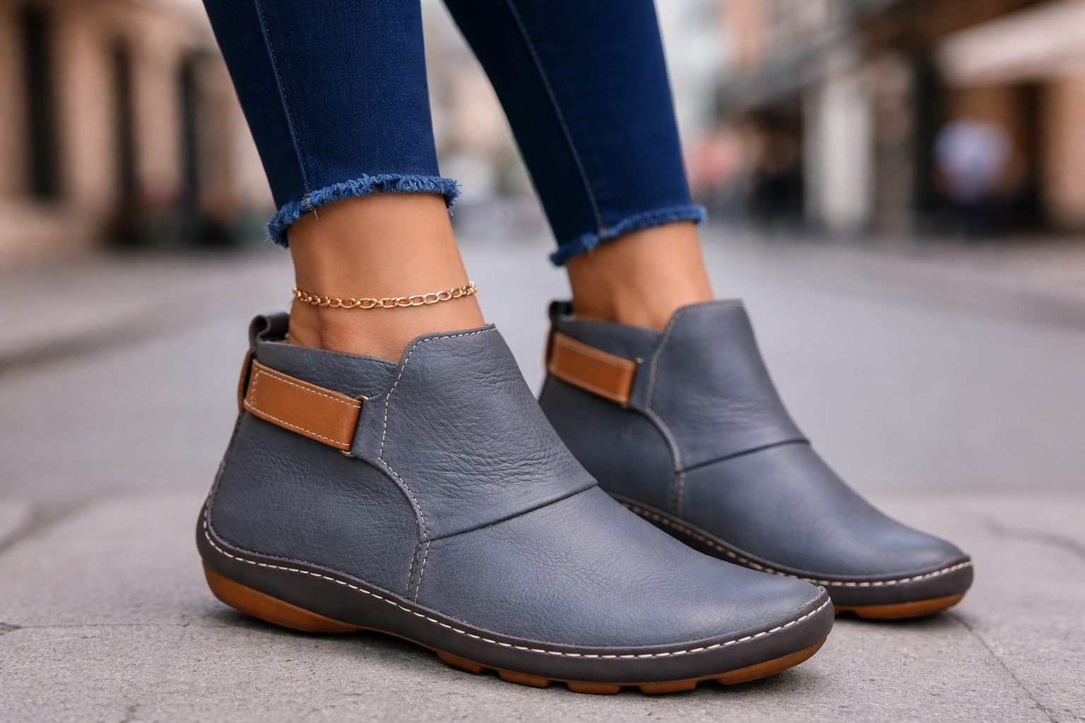 Slip-On Ankle Boots for Women – Bohemian Style & Everyday Comfort