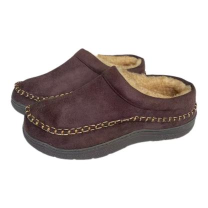 Men's Daily Non-Slip Warm Wide-Toe Plush Slippers