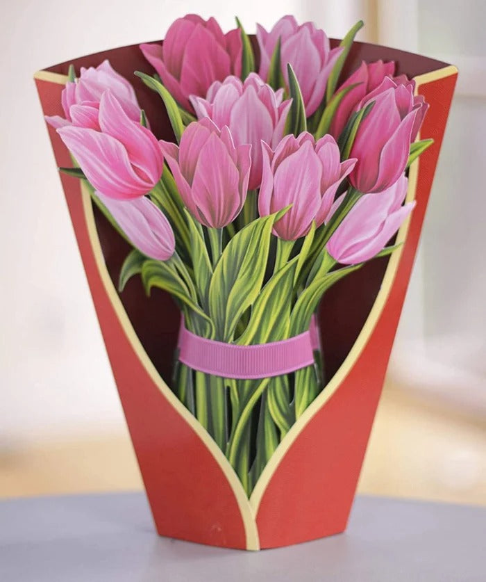 Eco-friendly pop-up flower bouquet greeting card
