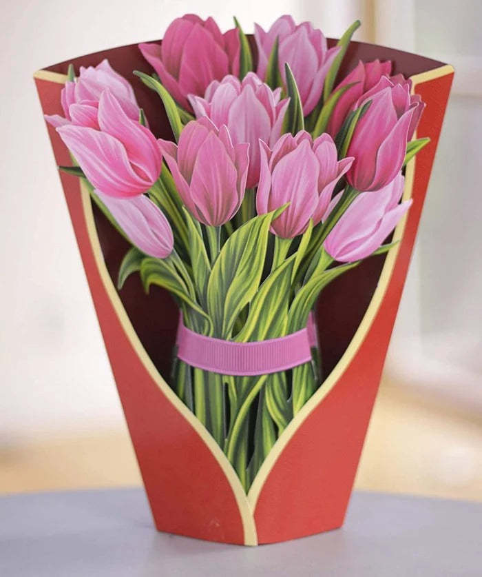 Eco-friendly pop-up flower bouquet greeting card