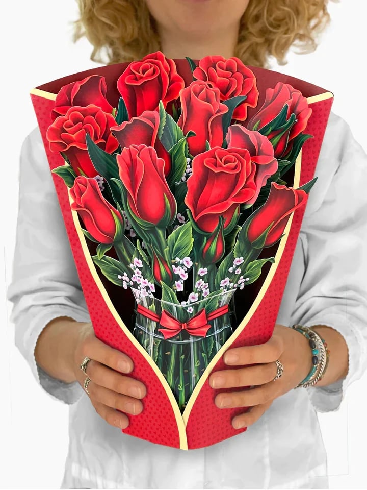 Eco-friendly pop-up flower bouquet greeting card