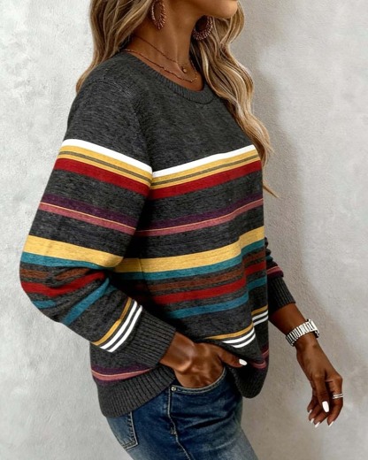 Sweatshirt mit Regenbogenstreifen