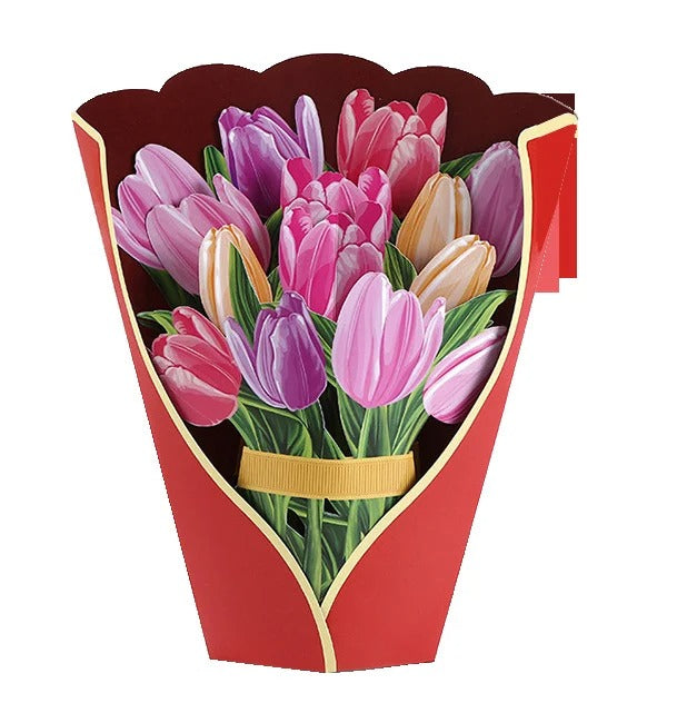 Eco-friendly pop-up flower bouquet greeting card