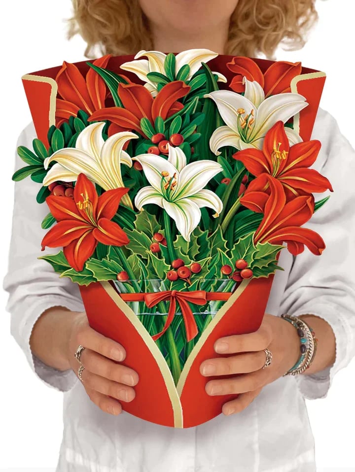 Eco-friendly pop-up flower bouquet greeting card