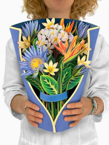Eco-friendly pop-up flower bouquet greeting card