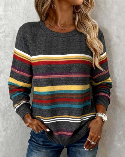 Sweatshirt mit Regenbogenstreifen