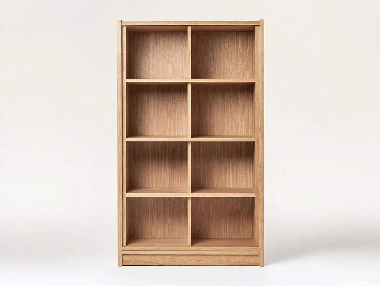 Bibliothèque 100×35×175 cm – chêne clair – avec espace de rangement ouvert-Habitatoliq