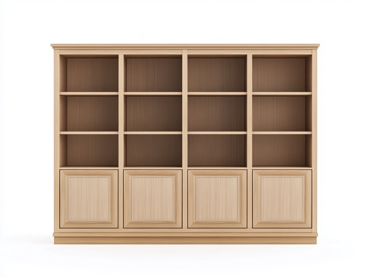 Bibliothèque en bois 200×35×180 cm – chêne clair – avec espace de rangement-Habitatoliq