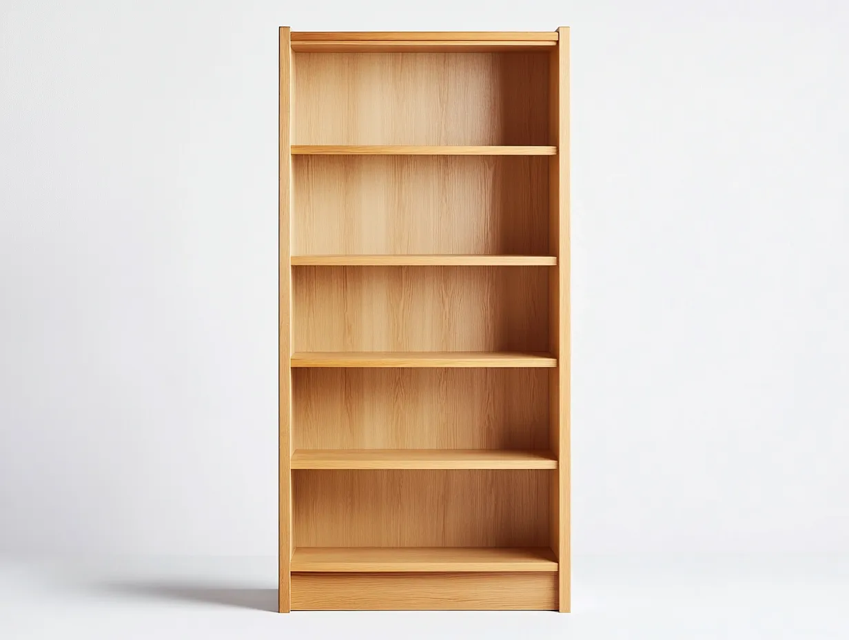 Bibliothèque en bois 80×35×180 cm – chêne clair – avec espace de rangement ouvert-Habitatoliq