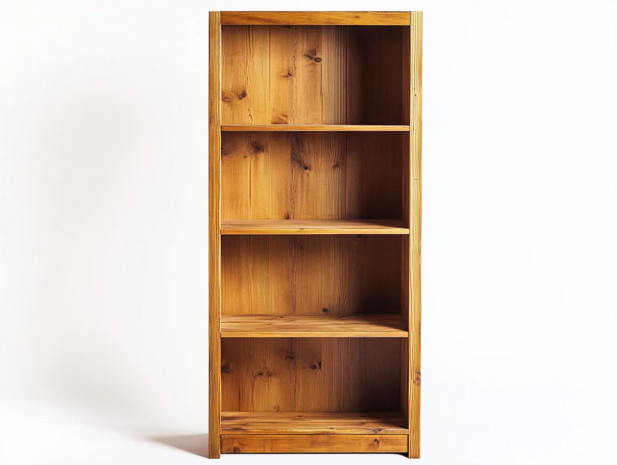 Bibliothèque en bois de pin 90×30×175 cm – pin foncé – avec espace de rangement-Habitatoliq