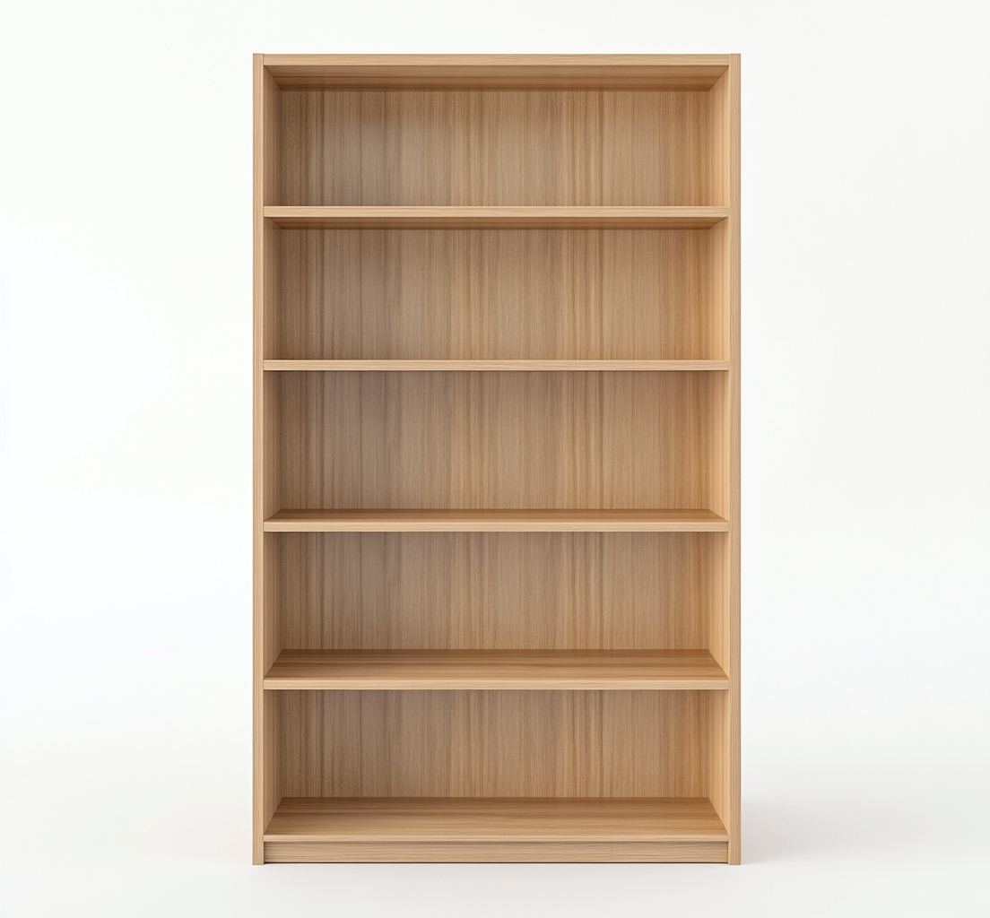 Bibliothèque en bois 110x35x180 cm - chêne clair - avec espace de rangement ouvert-Habitatoliq