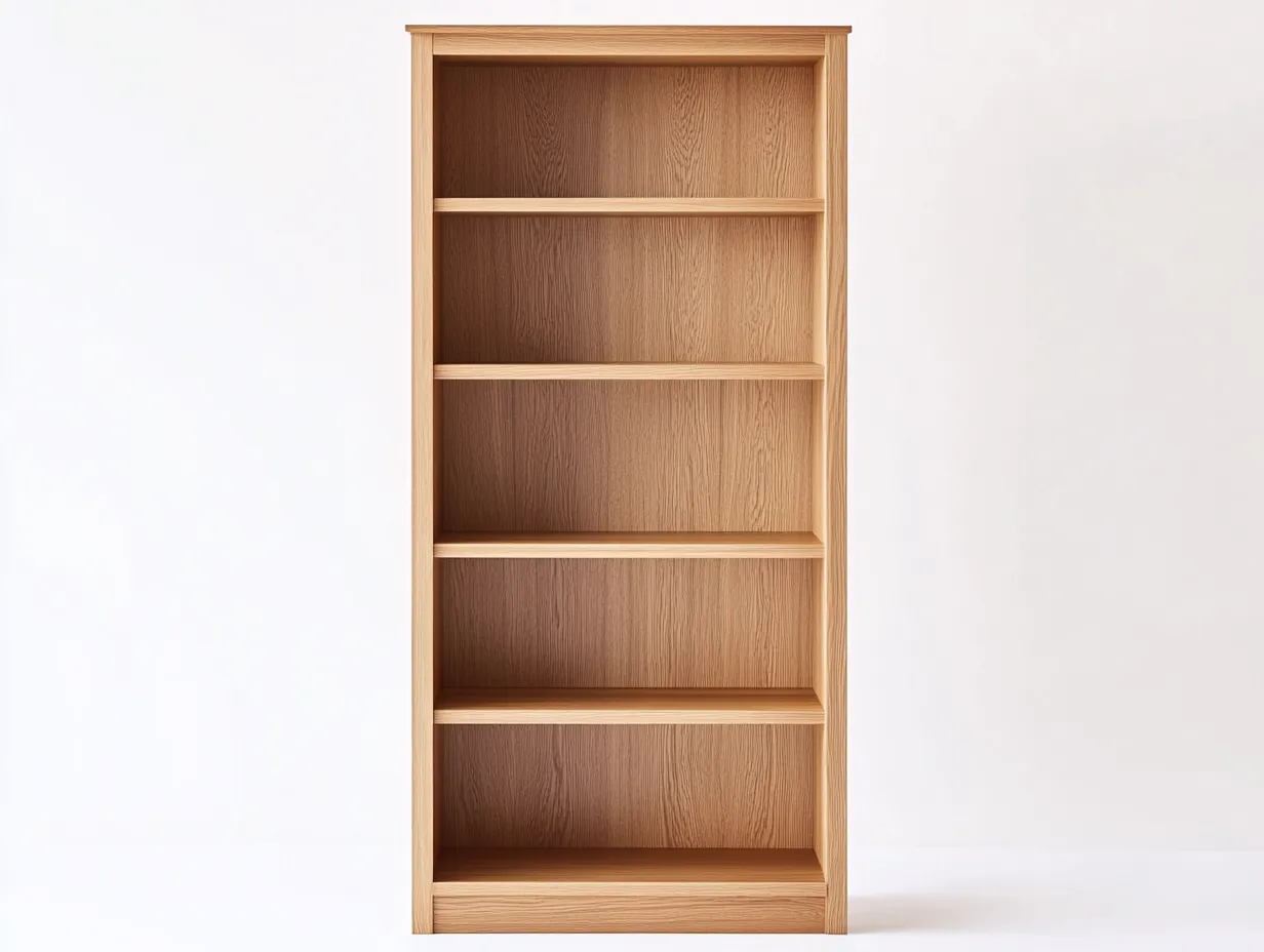 Bibliothèque en bois 90×35×190 cm – chêne clair – avec espace de rangement ouvert-Habitatoliq