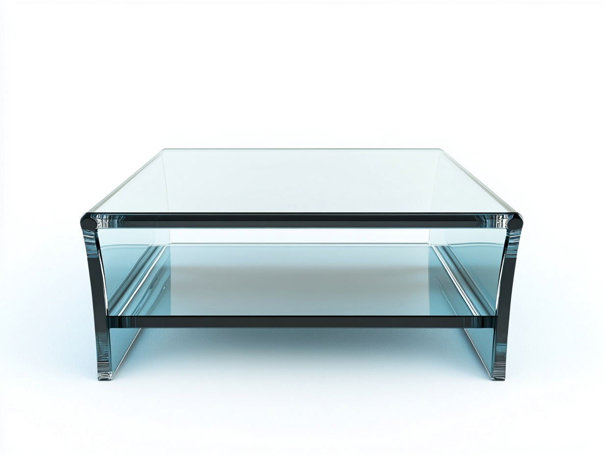 Table basse en verre trempé 100x60x40 cm – transparent – avec étagère inférieure-Habitatoliq