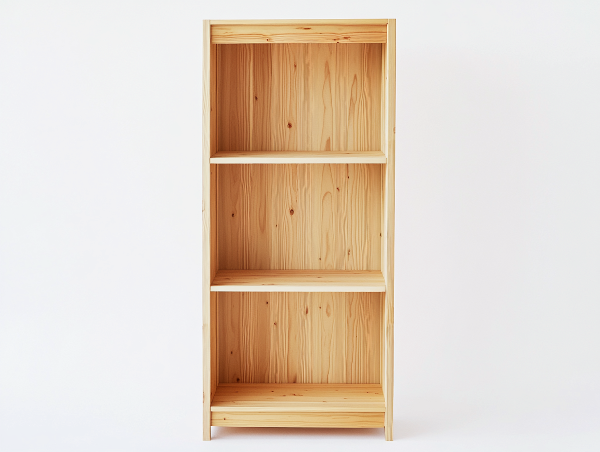 Bibliothèque en bois de pin 80×30×170 cm – pin naturel – avec espace de rangement-Habitatoliq