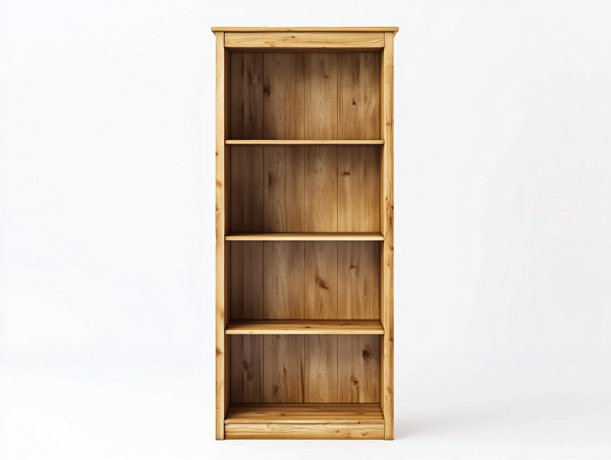 Bibliothèque en bois de chêne 80×30×170 cm – chêne clair – avec espace de rangement-Habitatoliq