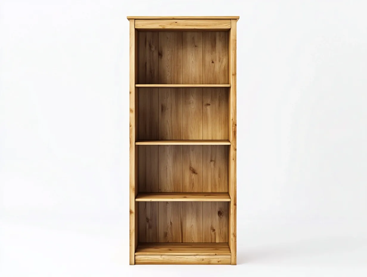 Bibliothèque en bois de chêne 80×30×170 cm – chêne clair – avec espace de rangement-Habitatoliq